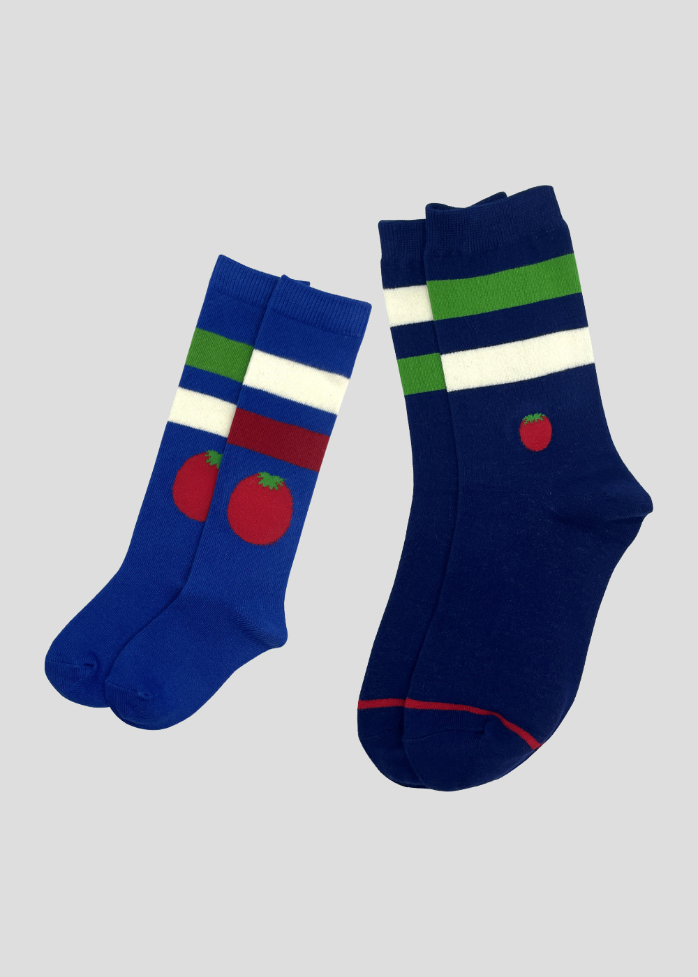Family Socks - Tomato (Blue)
